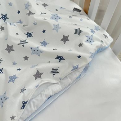 Плед-конверт з ковдрою на Minky Stars сіро-блакитний &mdash; купити в Bubbleshop