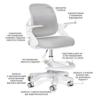 Дитяче крісло Mealux Neo Air Grey &mdash; купити в Bubbleshop