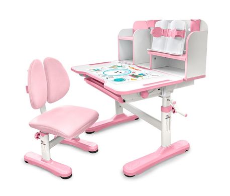 Комплект парта і стілець Evo-Kids BD-28 Panda Pink  BD-28 PN фото