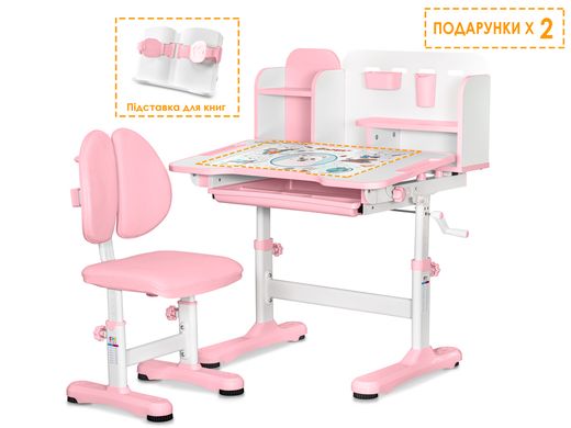 Комплект парта и стул Evo-Kids BD-28 Panda Pink  BD-28 PN фото