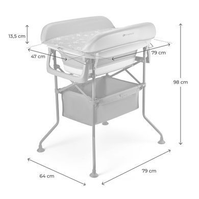 Столик для пеленання з ванночкою Kinderkraft Bubbly Grey (KABUBB00GRY0000) &mdash; купити в Bubbleshop