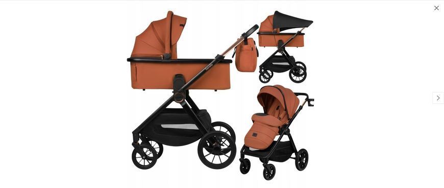 Універсальна коляска 2 в 1 Lionelo MIKA PLUS 2IN1 BROWN RUST &mdash; купити в Bubbleshop