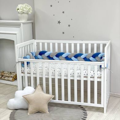 Бортик-коса сірий/блакитний/джинс &mdash; купити в Bubbleshop