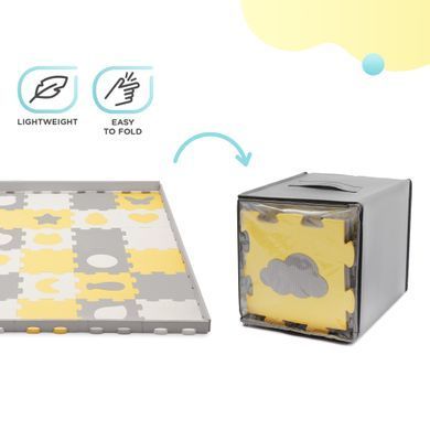 Килимок-пазл Kinderkraft Luno Shapes Yellow, 30 елементів (KPLUSH00YEL0000) &mdash; купити в Bubbleshop