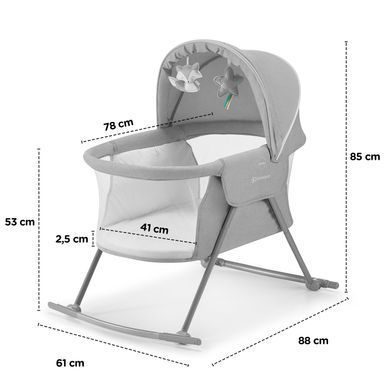 Люлька-качалка 3 в 1 Kinderkraft Lovi Grey (KKLLOVIGRY0000) &mdash; купити в Bubbleshop