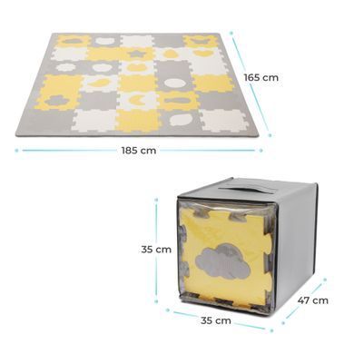 Килимок-пазл Kinderkraft Luno Shapes Yellow, 30 елементів (KPLUSH00YEL0000) &mdash; купити в Bubbleshop