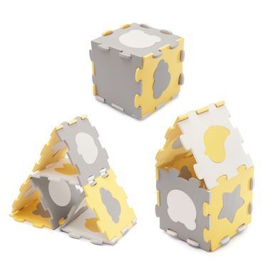 Килимок-пазл Kinderkraft Luno Shapes Yellow, 30 елементів (KPLUSH00YEL0000) &mdash; купити в Bubbleshop