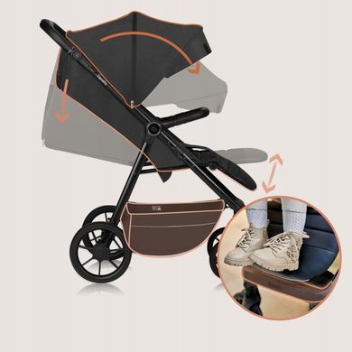 Прогулянкова коляска Lionelo MIRA GREY GRAPHITE &mdash; купити в Bubbleshop