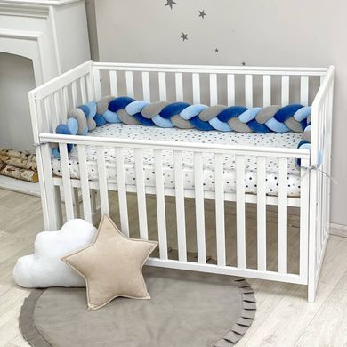 Бортик-коса сірий/блакитний/джинс &mdash; купити в Bubbleshop