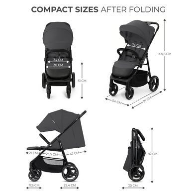 Прогулянкова коляска Kinderkraft Trig 3 Granite Grey (KSTRIG03GRY0000) &mdash; купити в Bubbleshop
