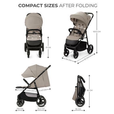Прогулянкова коляска Kinderkraft Trig 3 Stone Beige (KSTRIG03BEG0000) &mdash; купити в Bubbleshop