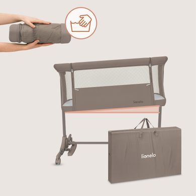 Ліжечко приставне Lionelo PARI BEIGE TAUPE &mdash; купити в Bubbleshop