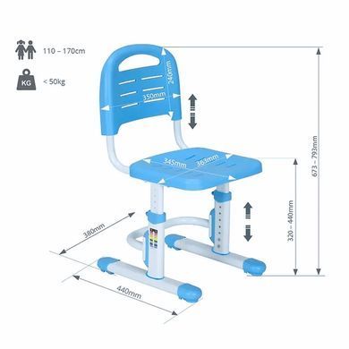Дитячий стілець FunDesk SST3LS Blue (жорстка фіксація) &mdash; купити в Bubbleshop