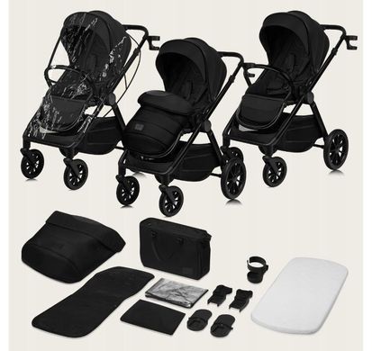 Універсальна коляска 3 в 1 Lionelo LAYLA 3IN1 BLACK ONYX &mdash; купити в Bubbleshop