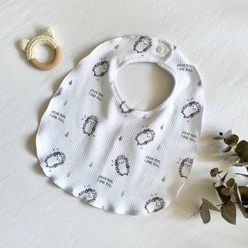 Слинявчик трикотаж рубчик Їжачок &mdash; купити в Bubbleshop