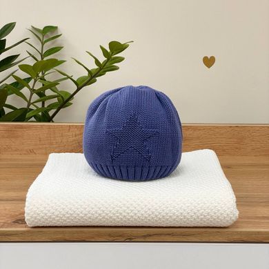 Шапочка вязана із зіркою джинс &mdash; купити в Bubbleshop