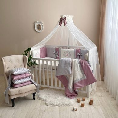 Комплект постільної білизни для новонародженого Royal пудра &mdash; купити в Bubbleshop