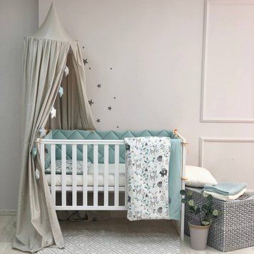 Комплект постільної білизни для новонародженого Baby Mix Bamby з друзями, колір мятний &mdash; купити в Bubbleshop
