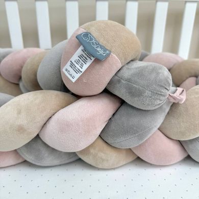 Бортик-коса бежевий/сірий/пудра &mdash; купити в Bubbleshop