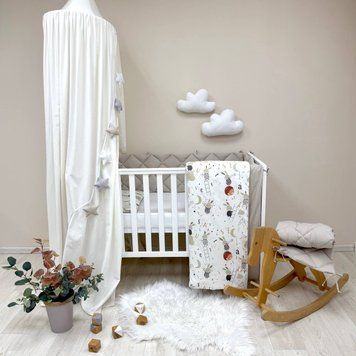 Комплект постільної білизни для новонародженого Baby Mix Зайці на драбинці бежевий &mdash; купити в Bubbleshop