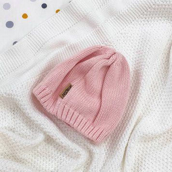 Шапочка вязана із зіркою пудра &mdash; купити в Bubbleshop