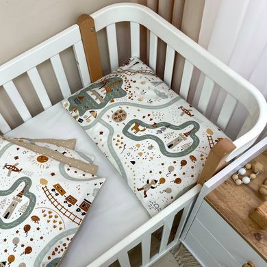 Змінна постіль Baby Mix Залізна дорога цегляний &mdash; купити в Bubbleshop