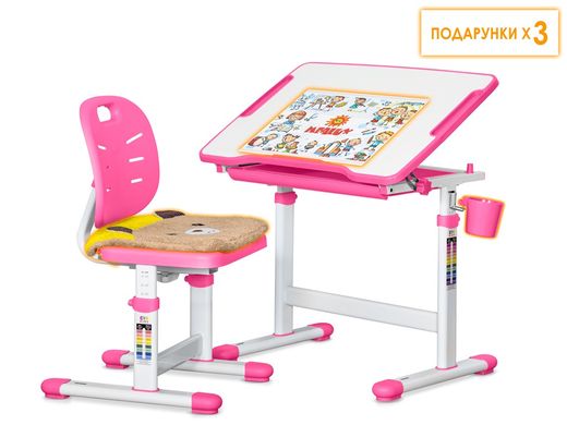 Комплект парта і стілець Evo-kids Evo-06 Ergo Pink  Evo-06 Ergo PN фото