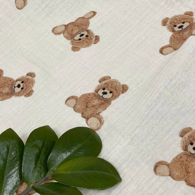 Плед муслін жатка двошаровий з бахромою Teddy на молочному &mdash; купити в Bubbleshop