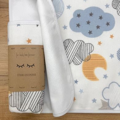 Непромокаюча пелюшка Фланель/Мембрана Хмаринки блакитні &mdash; купити в Bubbleshop