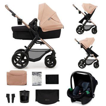 Універсальна коляска 3 в 1 Kinderkraft Moov 2 Sand Beige (KSMOOV02BEGEV00) &mdash; купити в Bubbleshop