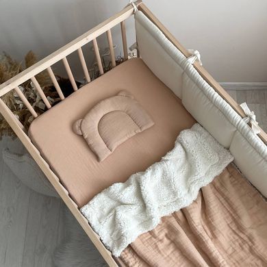 Простирадло муслін 120 х 60 бежевий &mdash; купити в Bubbleshop