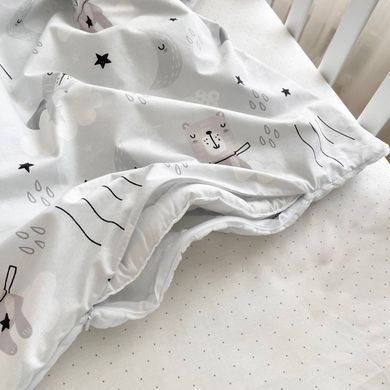 Плед-конверт з ковдрою на на Minky/косичка Коти у хмарах сірий &mdash; купити в Bubbleshop
