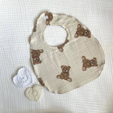 Слинявчик муслін Жатка 2-сторонній Teddy на молочному бежевий &mdash; купити в Bubbleshop