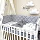 Комплект постільної білизни для новонародженого Baby Mix Хмаринки сірі з місяцем, колір сірий