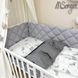 Комплект постільної білизни для новонародженого Baby Mix Хмаринки сірі з місяцем, колір сірий
