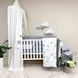 Комплект постільної білизни для новонародженого Baby Mix Хмаринки сірі з місяцем, колір сірий