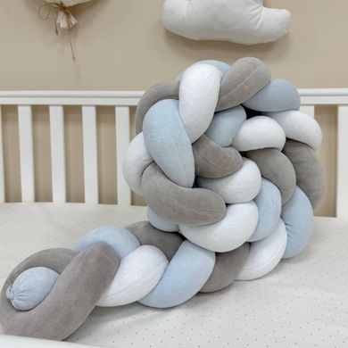 Бортик-коса білий/сірий/блакитний 1,8 м &mdash; купити в Bubbleshop