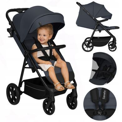 Прогулянкова коляска Lionelo IVA GREY GRAPHITE — купити в Bubbleshop