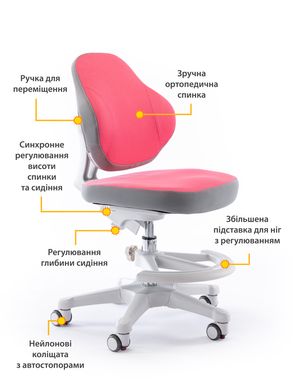 Дитяче крісло ErgoKids Mio Classic Pink Y-405 KP фото