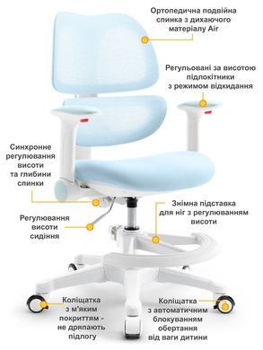 Дитяче ортопедичне крісло Mealux Dream Air Blue &mdash; купити в Bubbleshop