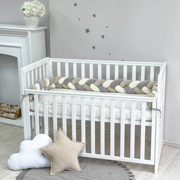 Бортик-коса бежевий/молочний/сірий &mdash; купити в Bubbleshop