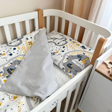 Змінна постіль Baby Mix Залізна дорога жовтий &mdash; купити в Bubbleshop