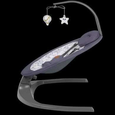 Шезлонг-гойдалка Lionelo RALF GREY WHITE &mdash; купити в Bubbleshop