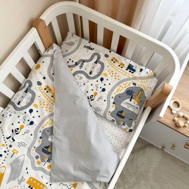 Змінна постіль Baby Mix Залізна дорога жовтий &mdash; купити в Bubbleshop