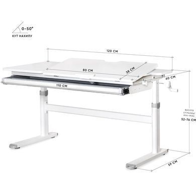 Дитячий стіл Evo-kids TH-360 Lite Grey &mdash; купити в Bubbleshop