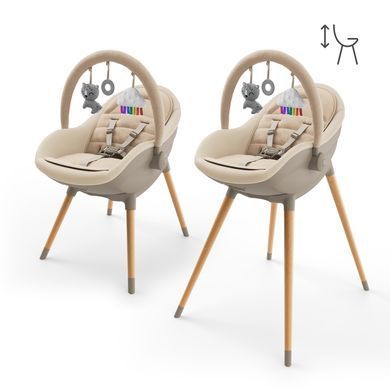 Стільчик для годування 2 в 1 Kinderkraft Fini Up Beige (KHFINIUPBEG0000) &mdash; купити в Bubbleshop