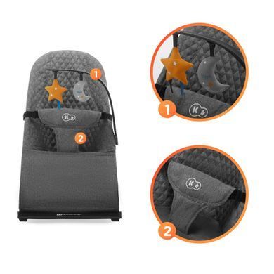 Шезлонг-гойдалка Kinderkraft Mimi Grey (KBMIMI00GRY0000) &mdash; купити в Bubbleshop