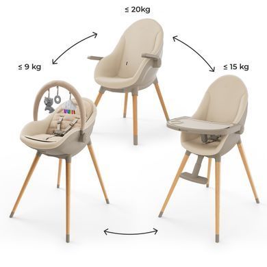Стільчик для годування 2 в 1 Kinderkraft Fini Up Beige (KHFINIUPBEG0000) &mdash; купити в Bubbleshop