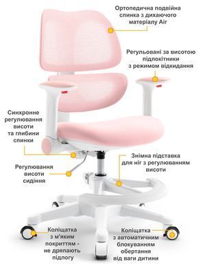 Дитяче ортопедичне крісло Mealux Dream Air Pink &mdash; купити в Bubbleshop
