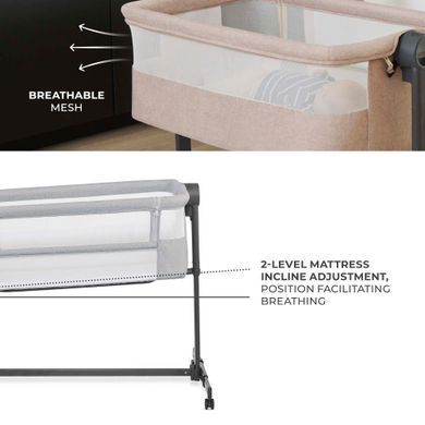 Приставне ліжко-люлька Kinderkraft Nestee Up 2 Light Grey (KLNEE002LGR0000) &mdash; купити в Bubbleshop